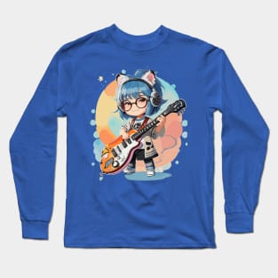 A little girl plays the guitar Long Sleeve T-Shirt